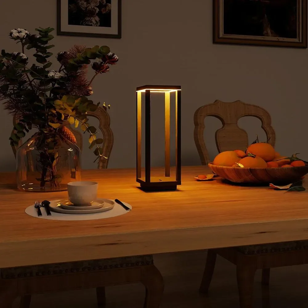 Cordless Table Lamp Rechargeable, IP55 Waterproof 3 Color Stepless Dimming
